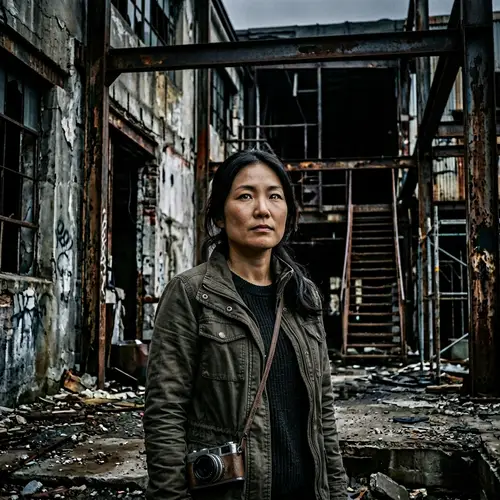 Abandoned Asian Woman: Solitude & Determination in Urban Decay