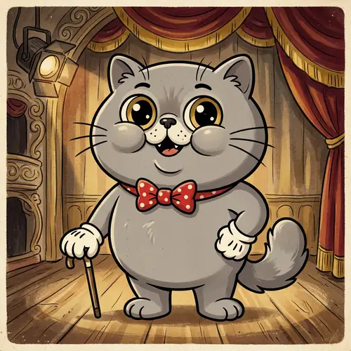 Adorable Exotic Shorthair Cat in Cartoon Style
