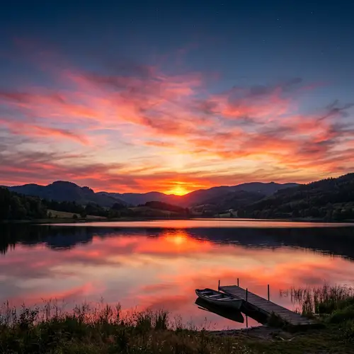 Spectacular Sunset Over Rolling Hills