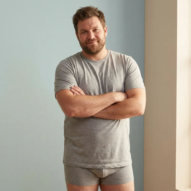 Confident Man in Underwear