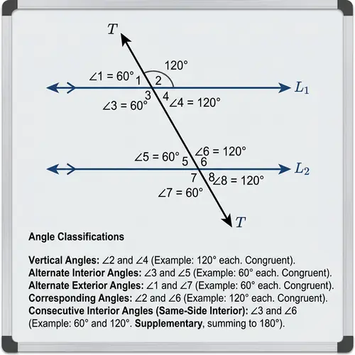 Parallel Lines and Transversal Angle Relationships