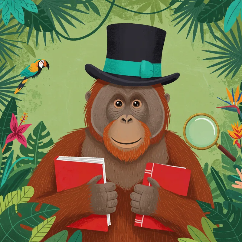 Children's Book Cover: Stylish Orangutan