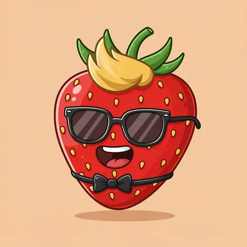 Strawberry Mascot for Food Discovery App