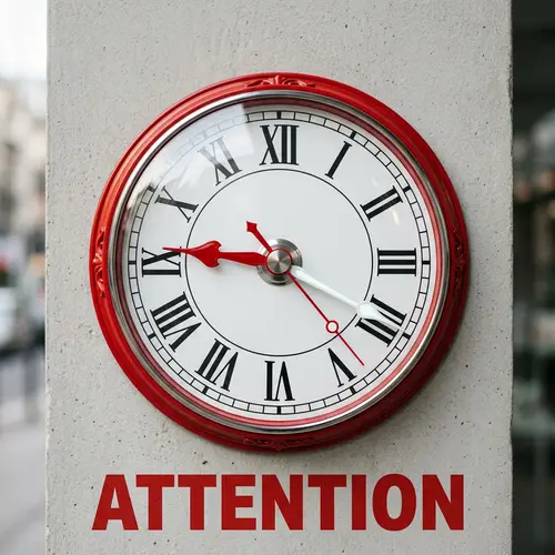 Attention-Grabbing Red and White Clock | Timepiece for Urgency