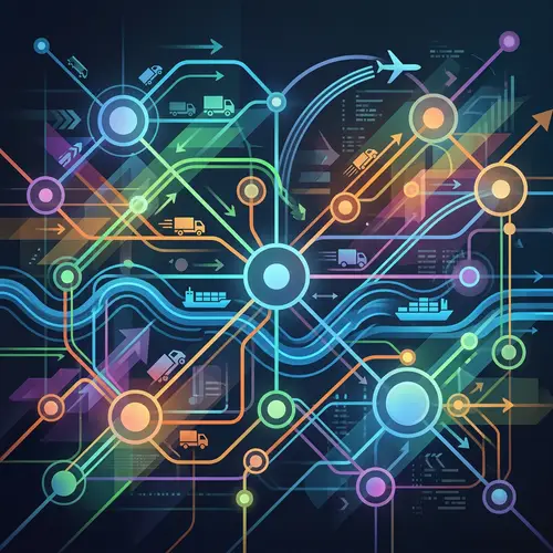 Abstract Logistics and Distribution Network | Colorful Representation