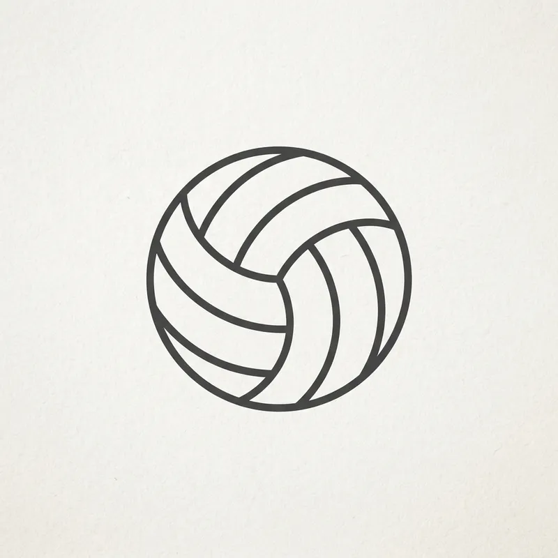 Minimalist Volleyball Art - Unique Volleyball Decor