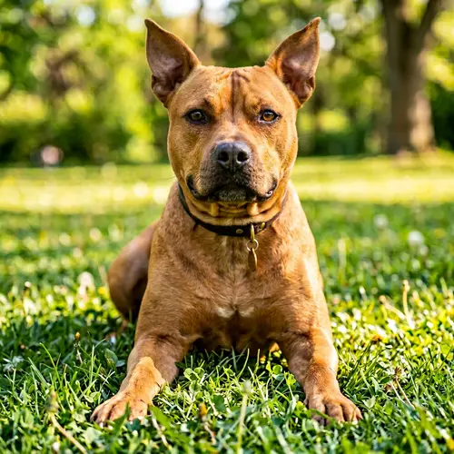 Muscular Caramel Pitbull with Loyalty in Eyes - Exquisite Image
