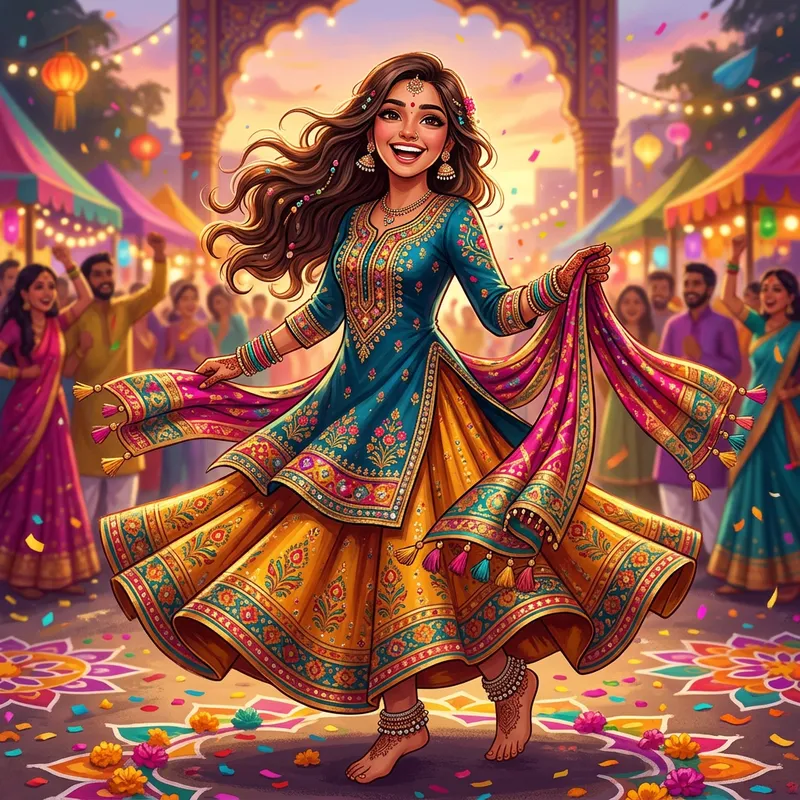 Joyful Indian Young Woman | Beautiful Brown Hair & Eyes