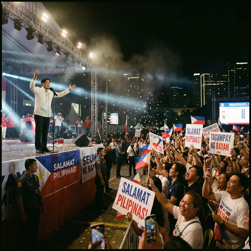Filipino Politician's Victory Speech Under Stars