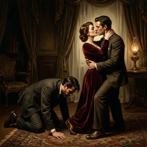 Chiaroscuro Love: A Scene of Betrayal and Passion