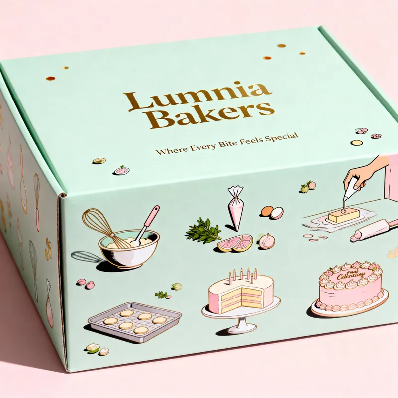 Elegant Cake Box Design for Lumnia Bakers