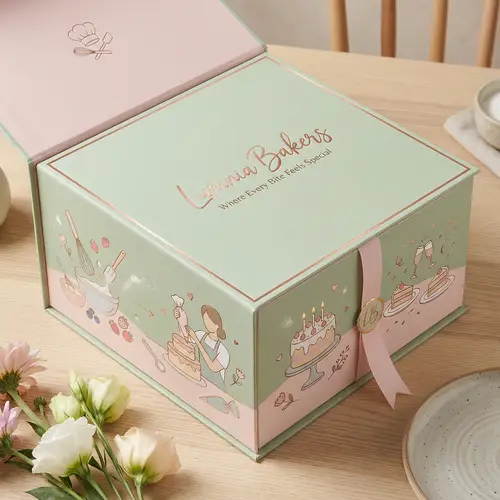Elegant Cake Box Design for Lumnia Bakers