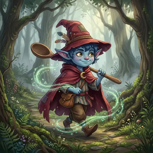 Enigmatic Blue Character in Red Cloak | Unique 4D Abilities