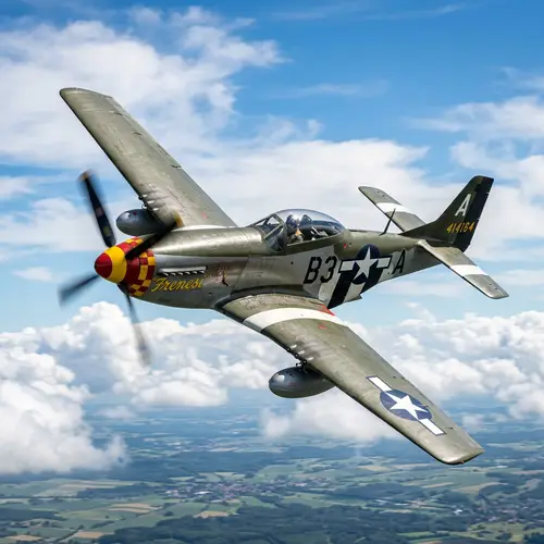 World War II Allied Fighter Plane Soaring Through Skies