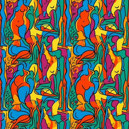 Intriguing Wallpaper Pattern with Bold Lines and Vibrant Colors