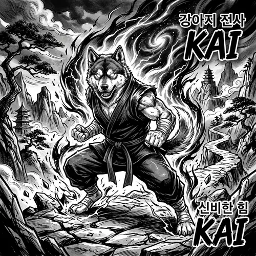 Supernatural Dog Character in Martial Arts-Themed Graphic Novel