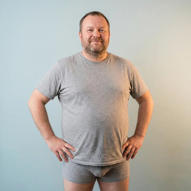 Confident Male in Casual Undergarments Confident Male in Casual Undergarments