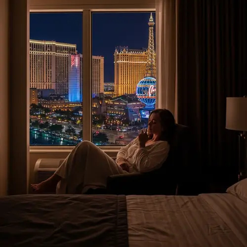 Stunning Las Vegas Hotel Room Night View