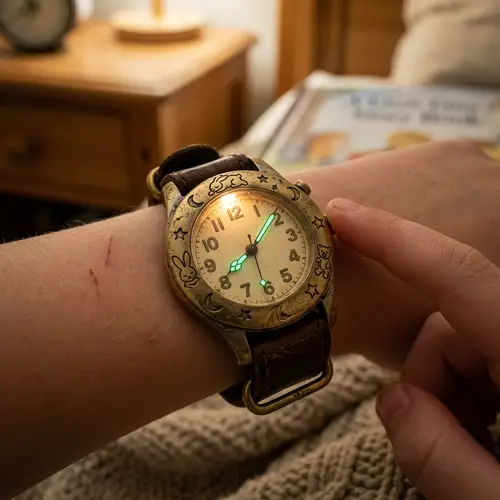 Antique Child's Watch with Built-in Light Feature