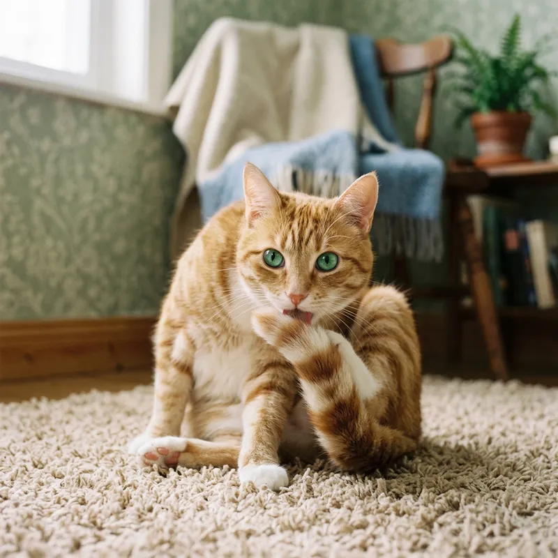 Striped Orange and White House Cat