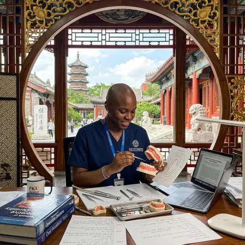 Dentistry Student Engaged in Study at Chinese University