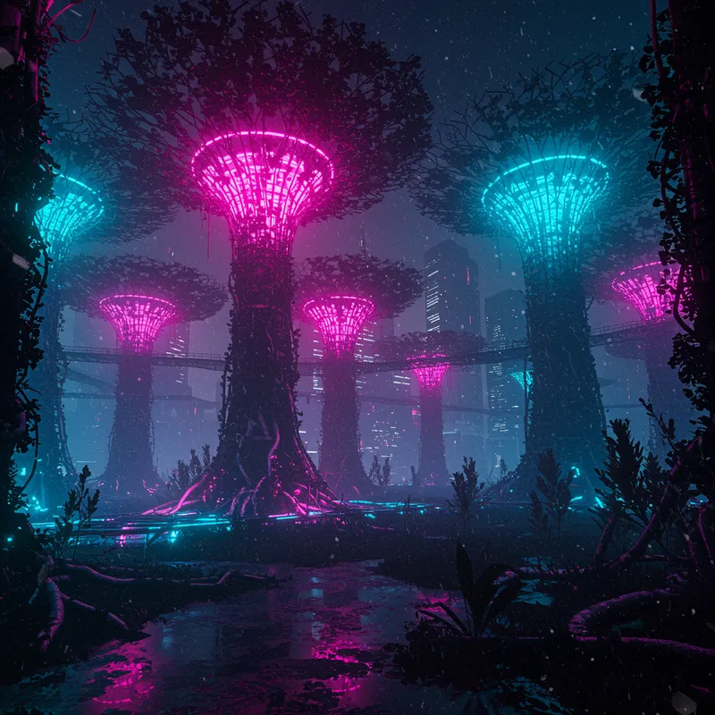 Piglsy - Futuristic Dystopian Forest Cover Photo