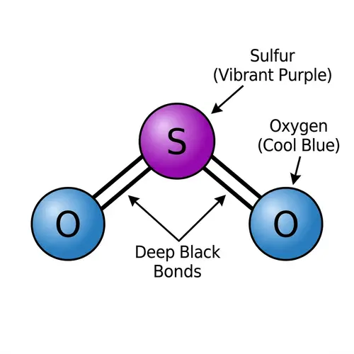 Molecular Structure of Sulfur Dioxide: Detailed Illustration