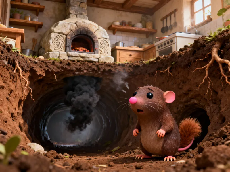 3D Cartoon Mole's Underground Kitchen Adventure