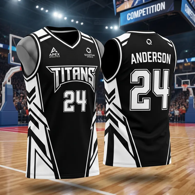 Custom Black and White Sports Jersey Design