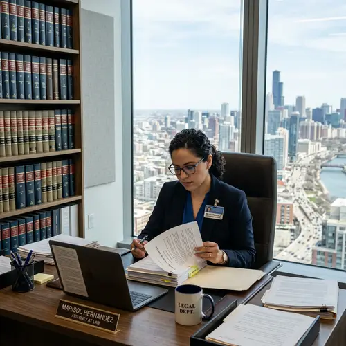 Hispanic Government Lawyer in Professional Office Setting