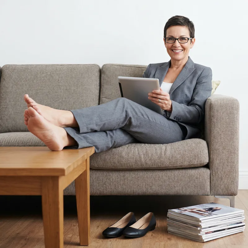 Businesswoman Relaxing in Stylish Attire