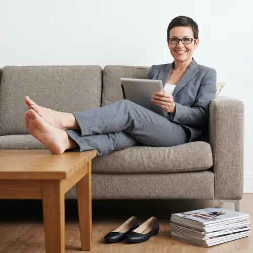 Businesswoman Relaxing in Stylish Attire