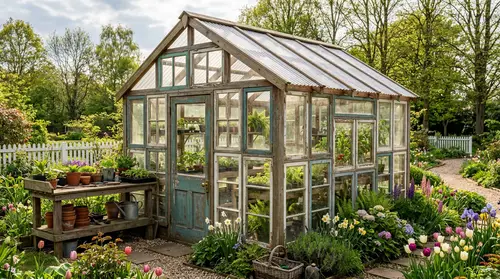 DIY Greenhouse from Antique Windows | Spring Garden Idea