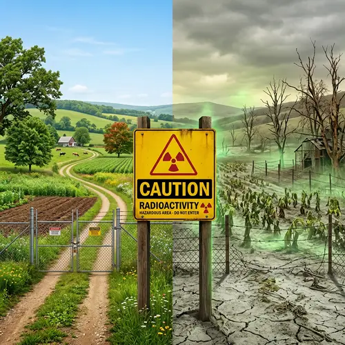 Impact of Radioactivity on Land Degradation: Visualized Contrast