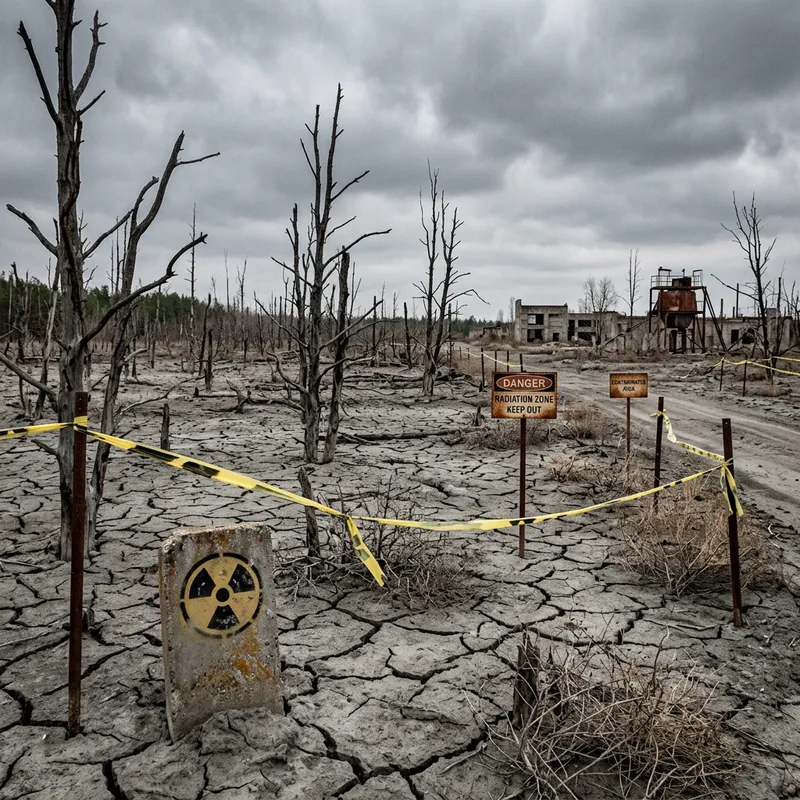 Impact of Radioactivity on Land: A Devastating Scene