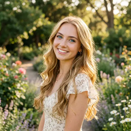 Beautiful Girl with Golden Hair and Blue Eyes