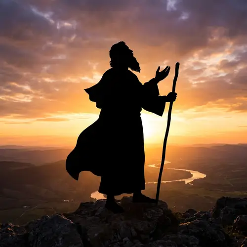 Black Silhouette of Biblical Figure