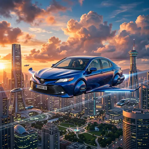 Toyota Camry 2050: Futuristic Flying Sedan Design
