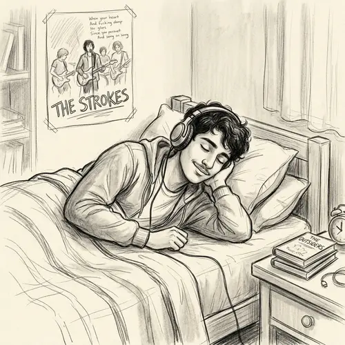 Simple Pencil Sketch of a Relaxed Teenager