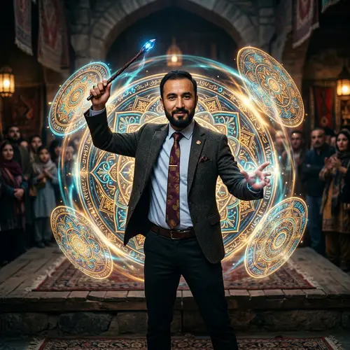 Experienced Afghan Magician with Mandala Magic Shields