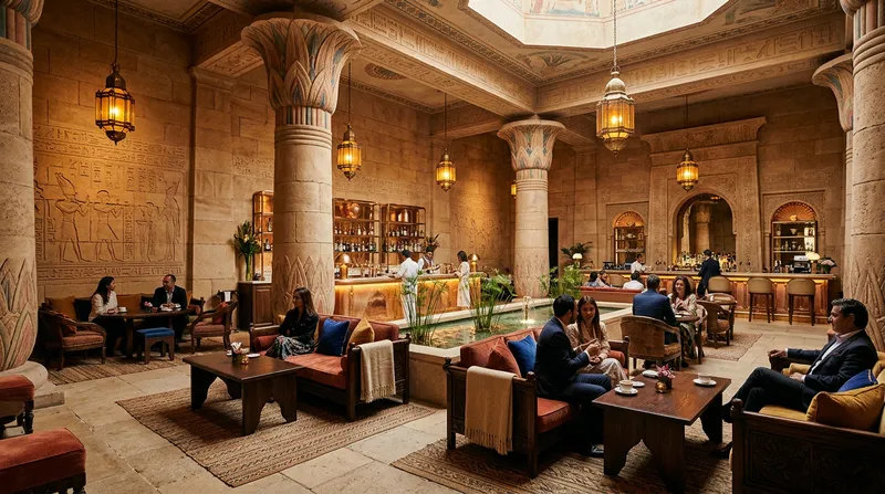 Luxurious Egyptian Revival Cafe Interior Design Luxurious Egyptian Revival Cafe Interior Design