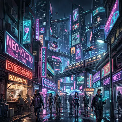Futuristic Cyberpunk Cityscape: A Cinematic Night Scene