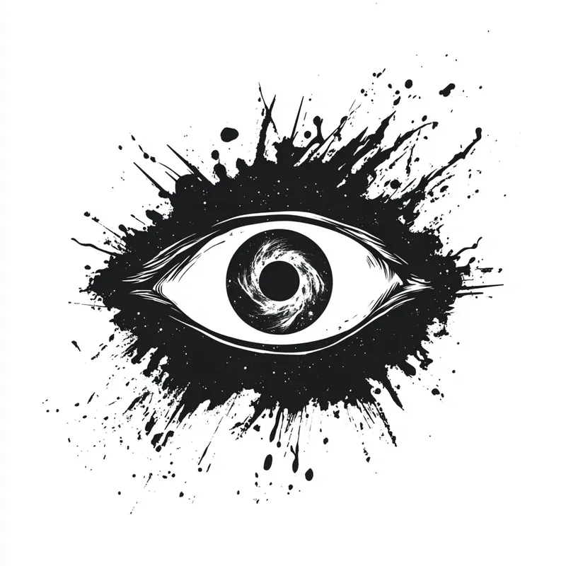 Stylized Galaxy Logo Design in Black and White Stylized Galaxy Logo Design in Black and White