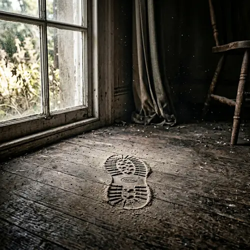 Intricate Dust Footprint Near Window - High Detail Image