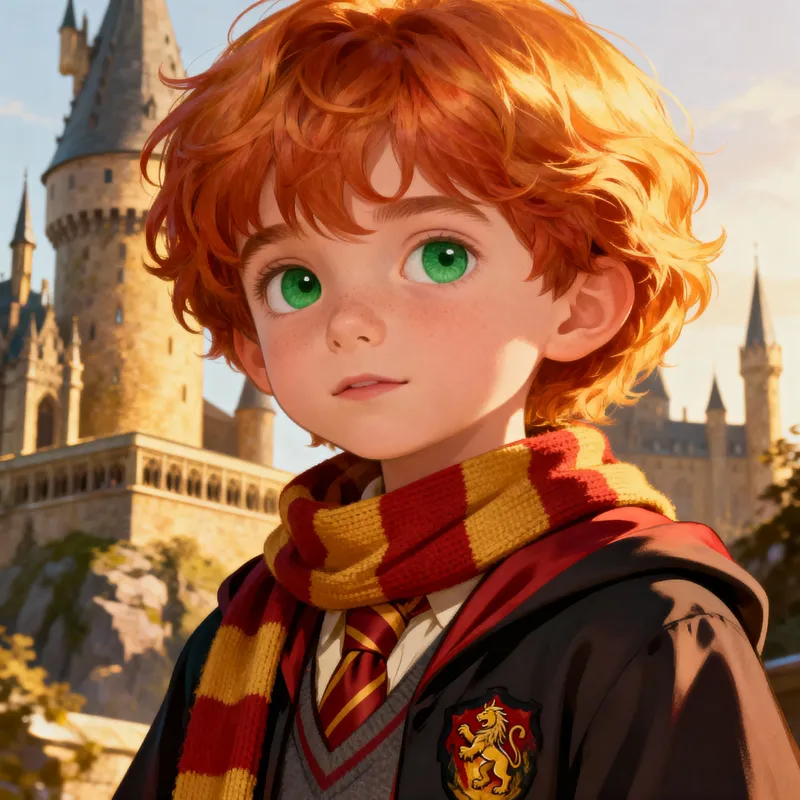 Gryffindor Child with Strawberry Blonde Hair