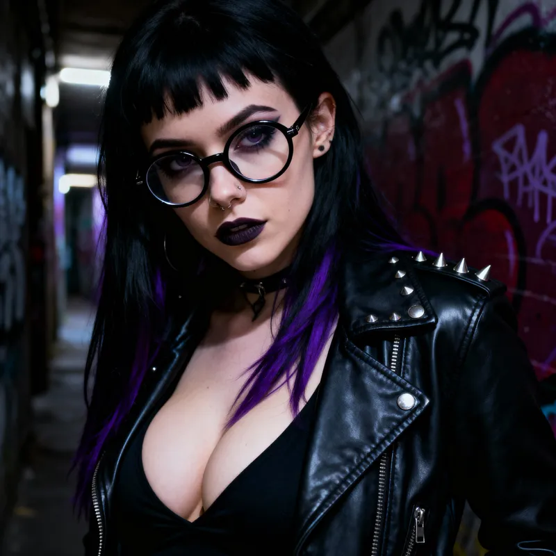 Goth Girl in Glasses - Bold and Beautiful