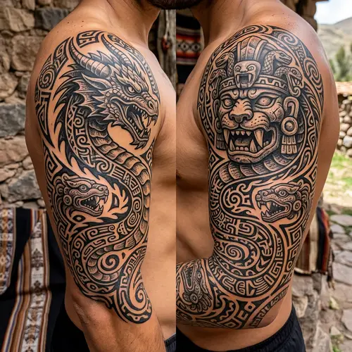 Chavin Culture and Dragon Head Tattoo Design