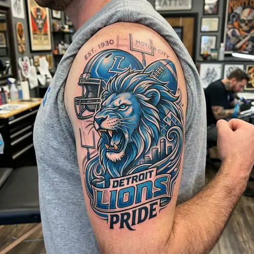 Detroit Lions Inspired Tattoo Design | NFL Fan Art