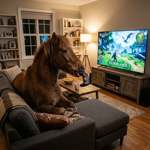 Bronco Playing Video Games: Unusual Wild Horse Entertainment