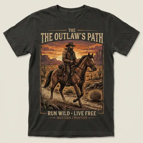 Rugged Cowboy T-Shirt Design Inspired by Arthur Morgan